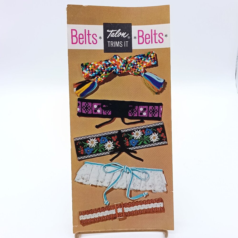 Vintage Craft Patterns, Talon Trims It Belt Pamphlet 1970s